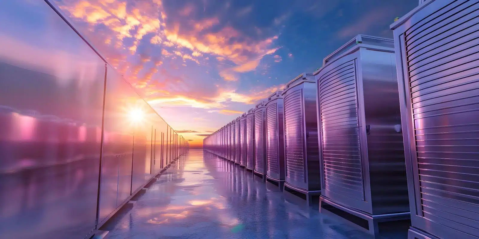 Aerial view of data center infrastructure